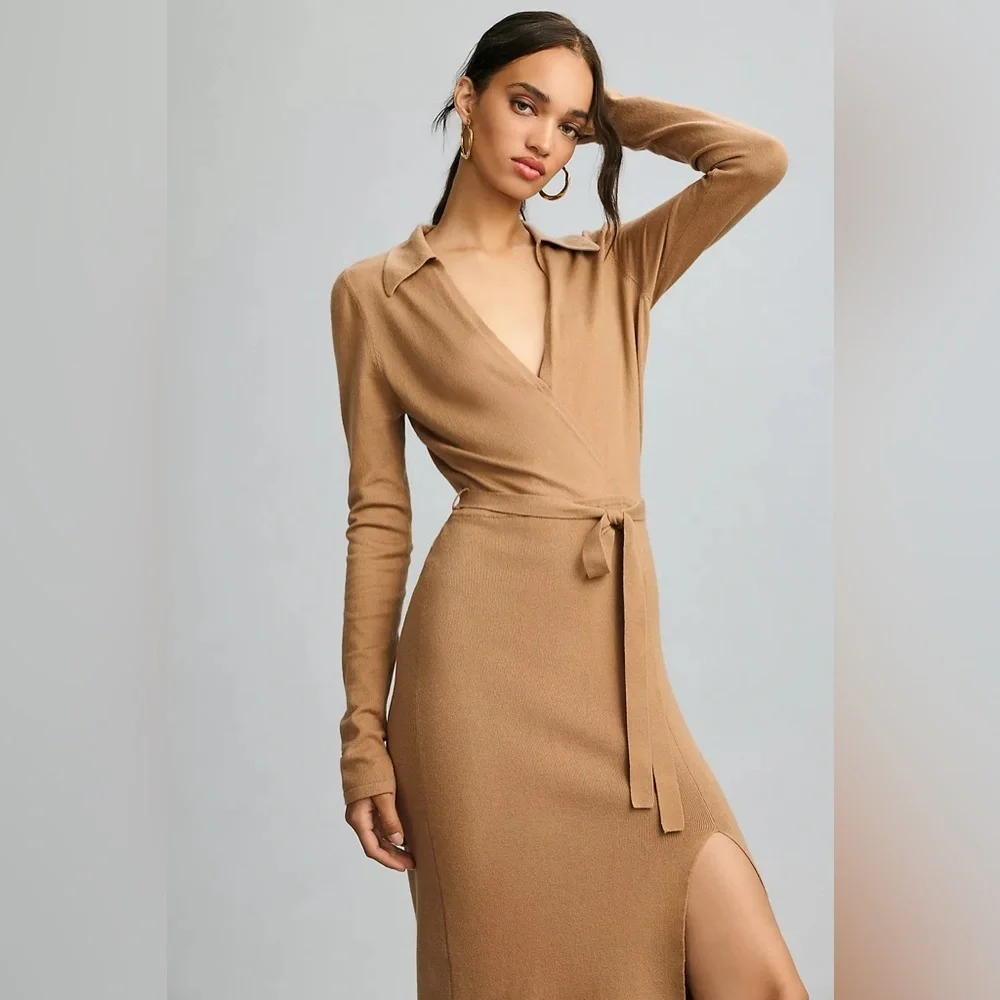 NWT Revolve Paige Carmen Belted Long Sleeve Sweater Women’s Dress - Picture 4 of 8